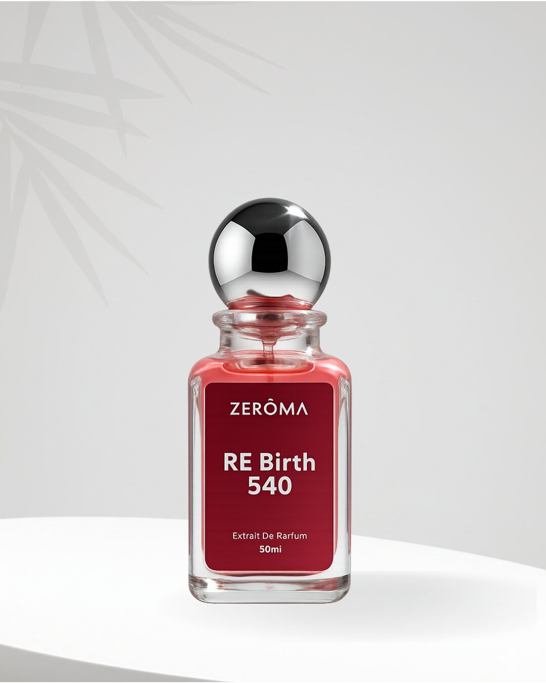 ZEROMA Re Birth 540 perfume bottle – luxury unisex extrait de parfum in red glass bottle with silver cap, long-lasting fragrance
