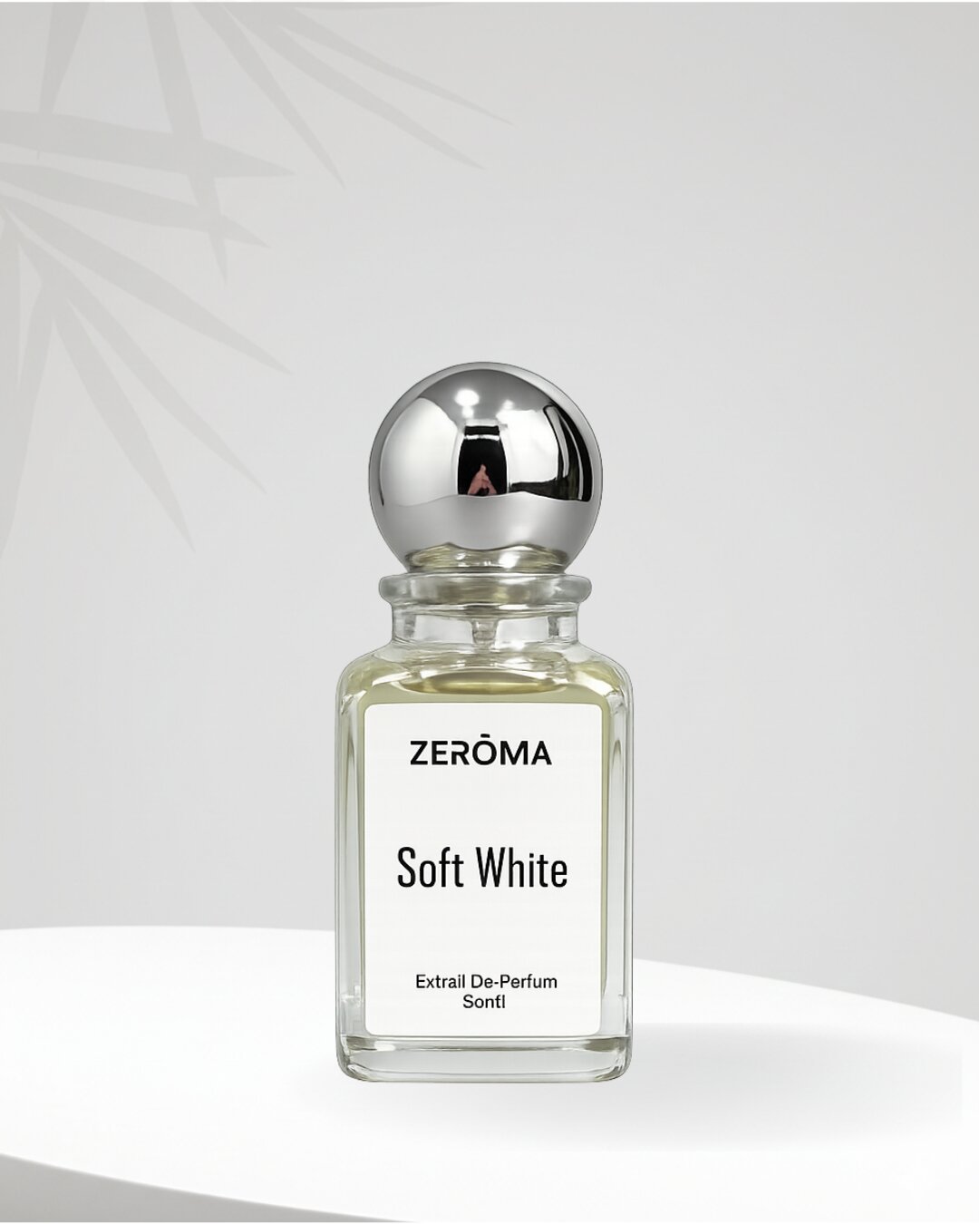 ZEROMA Soft White perfume bottle – luxury unisex extrait de parfum in clear glass bottle with silver cap, soft clean long-lasting fragrance