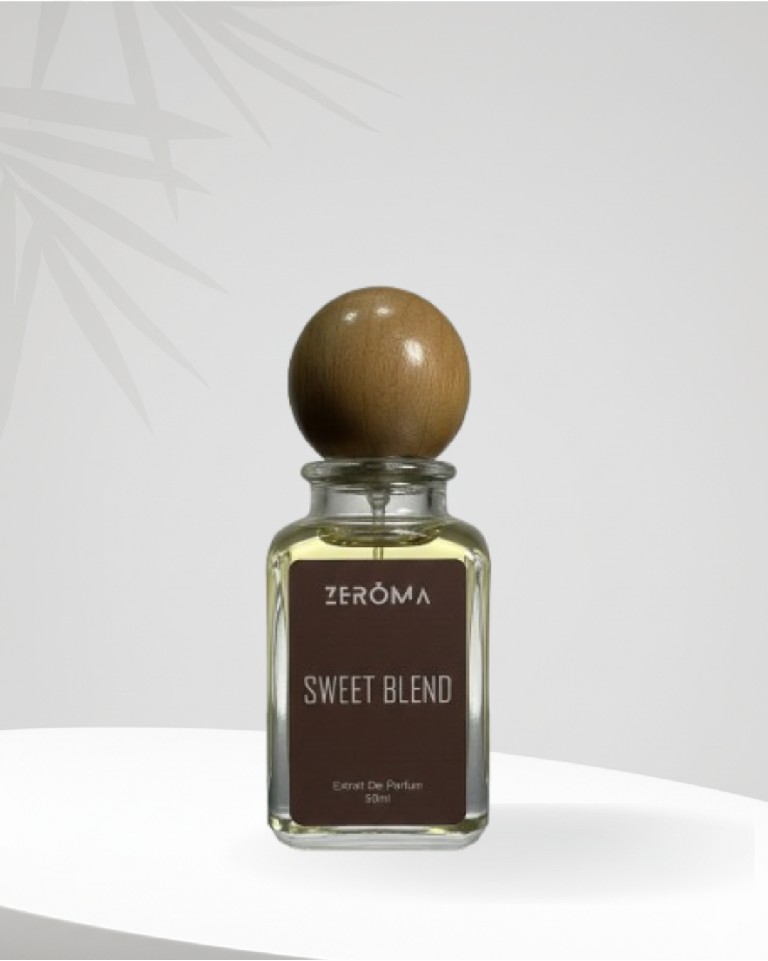 ZEROMA Sweet Blend perfume bottle – warm sweet unisex extrait de parfum in luxury glass bottle with wooden cap